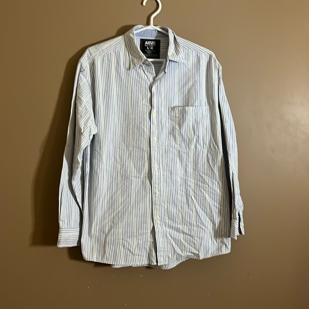 😄Long sleeve shirt buttons stripes l2